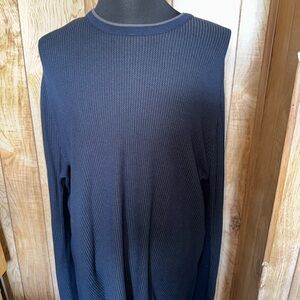 Rag & Bone Men's Lightweight Waffle Knit Long Sleeve Shirt - Navy